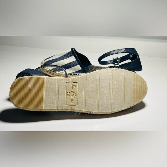 BNWOT Sam Edelman Vivian Espadrille Sandals Navy Stripe Nautical Chic Sz 7.5 - Picture 10 of 11